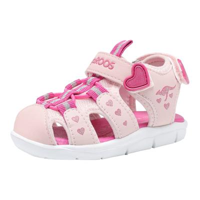 Sandale KANGAROOS "K-Mini", Mädchen, Gr. 27, Textil, rosa (frost pink, daisy pink), Synthetik, Textil, Schuhe Sandale