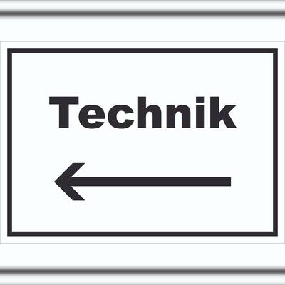 HB-Druck Technik Schild mit Text und Richtungspfeil links Hauswirtschaftsraum waagerecht A3 (297x420mm)
