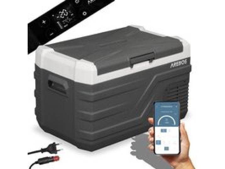 AREBOS Glacière compresseur 26 l Glacière électrique congeler et garder au chaud Réfrigérateur jusquà -20 °C Noir