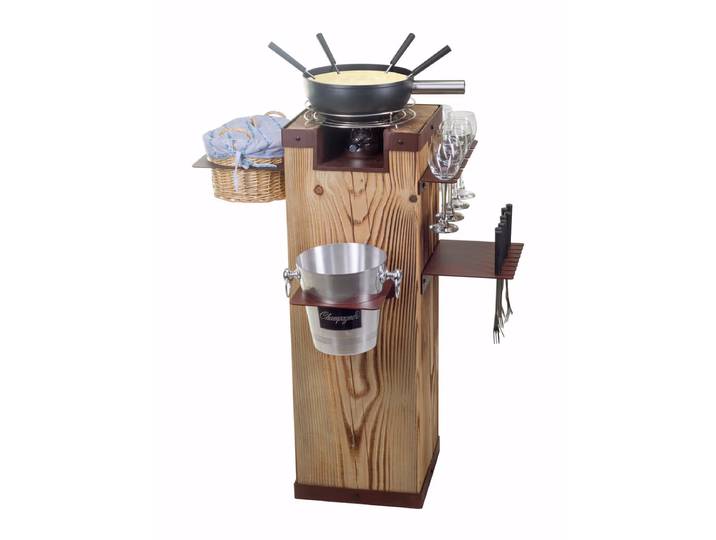 Nouvel Nature Holz-Fonduebar 17-tlg – Fondue Set – hellbraun