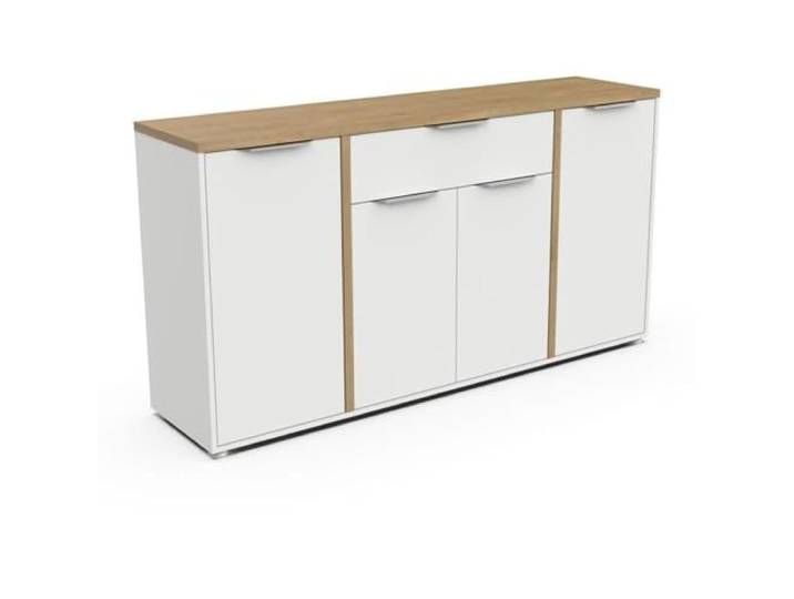 Demeyere Sideboard, Weiß und Eiche, 160,7 x 39,6 x 85,6 cm