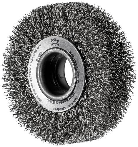 PFERD TOOLS POS Rundbürste breit ungezopft RBU Ø80x20xvariable Bohrung Edelstahl-Draht-Ø0,25 Schleifbock POS RBU 8020/20 INOX
