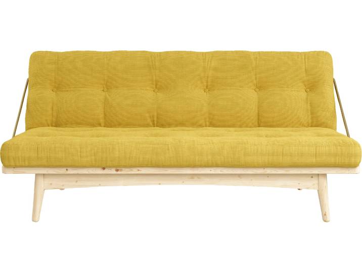 Schlafsofa KARUP DESIGN Folk , gelb, B:190cm H:90cm T:130cm, 100% Polyester, Sofas, Schlafsofa, aus massiven Kiefernholz, inkl. Futonmatratze