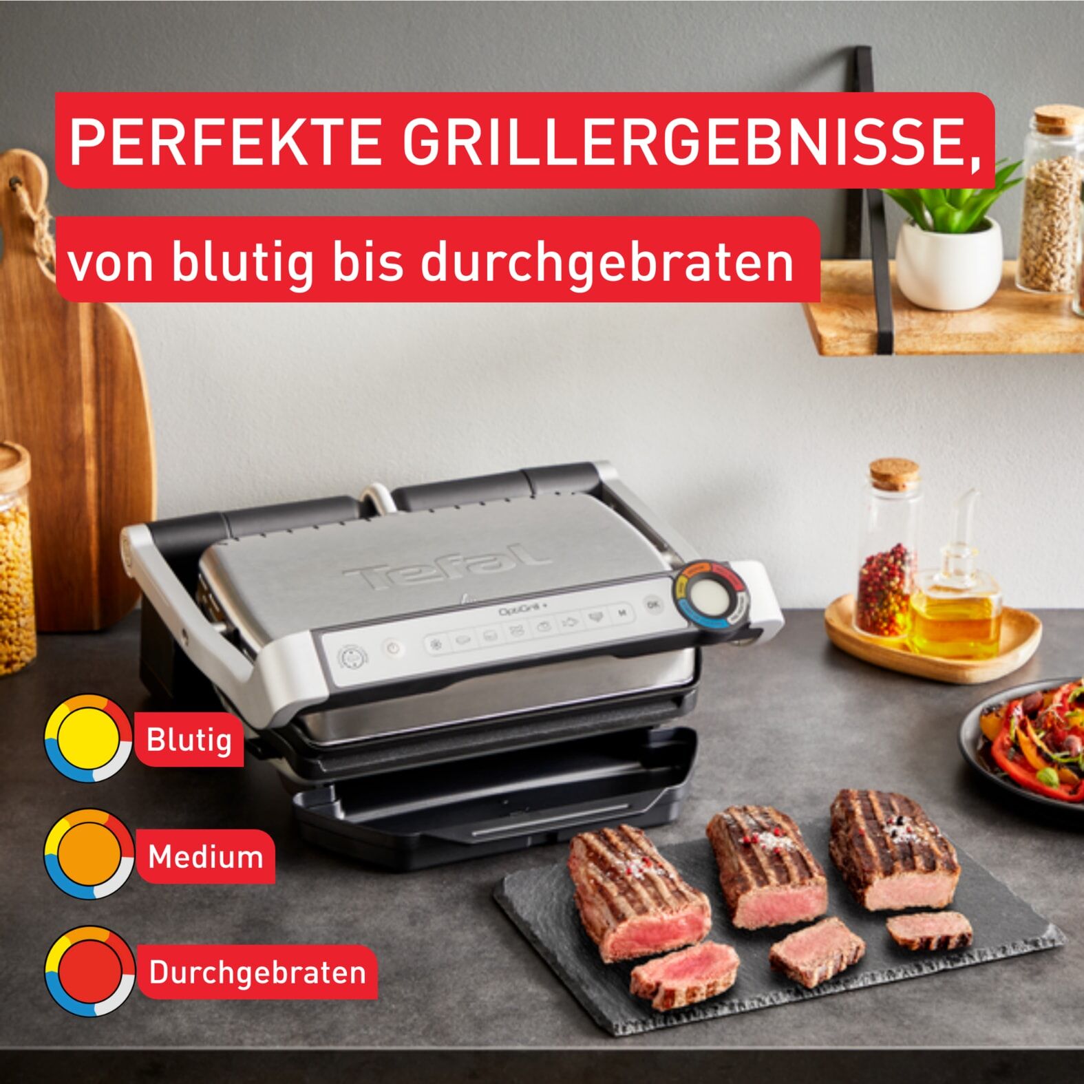 Kontaktgrill TEFAL "OptiGrill+ XL, erneuerte Kochstufenanzeige, 9 automatische Programme", schwarz, B:39,5cm H:43cm T:33cm, Kontaktgrill_Standgrill_Tischgrill_Teppanyakigrill, Kontaktgrill, ein manuelles Programm, spülmaschinengeeignete Platten, GC7278