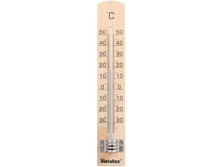 Metaltex Binnen Thermometer - 18cm - Hout Beuken