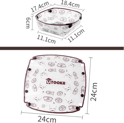 Multisell Products Hub Cartoon Cat Foldable Camping Tableware, Lightweight PP Bowl Plate Cup Set, Easy To Clean Outdoor Accessories plate