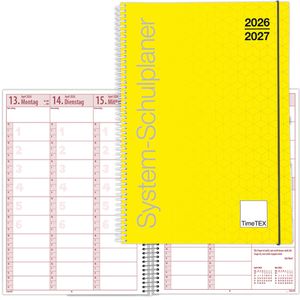 TimeTex Lehrerkalender System-Schulplaner, Schuljahr 2026/2027, A4, mit Softcover, Ringbindung & Gummiband, 1 Woche = 2 Seiten