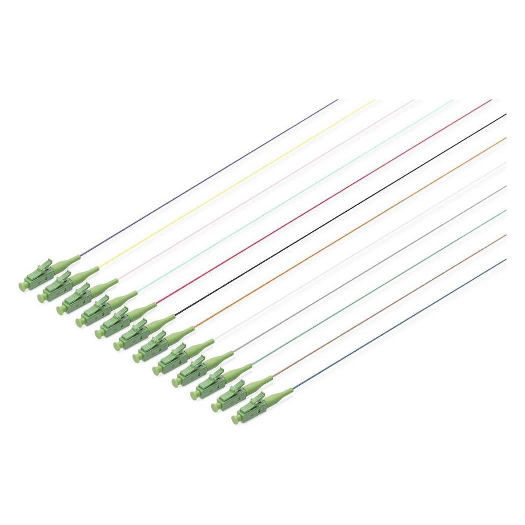 Digitus LWL Pigtail-Set, 12 Stk., LC APC, SM OS2 09/125 µ loose buffer, Farbcode DIN IEC 304, 2 m (2 m) (DK-29332-02/APC)