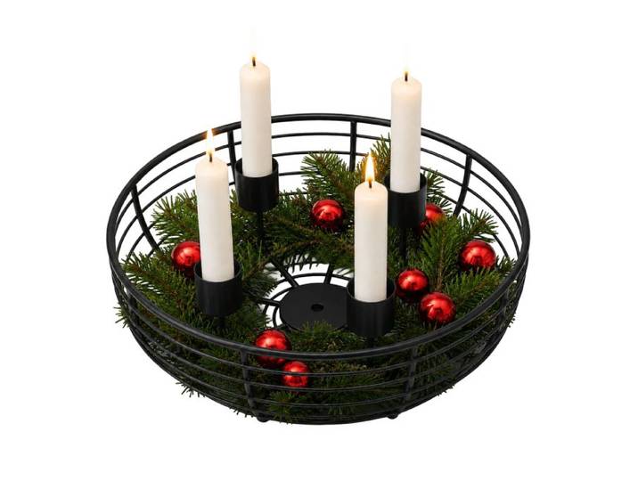 Relaxdays Adventskranz Metallschale