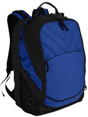 Port Authority BG100 Xcape Computer Backpack in Shock Blue/Black size OSFA   Polyester Blend