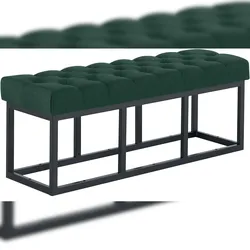 CLP Sitzbank Amun Stoff mit schwarzem Gestell Stoff HBT: 46x120x38 cm grün 120 cm