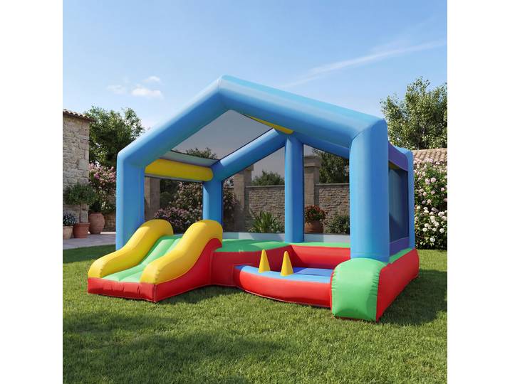 AIYAPLAY Château Gonflable Enfants Toboggan Trampoline Auvent