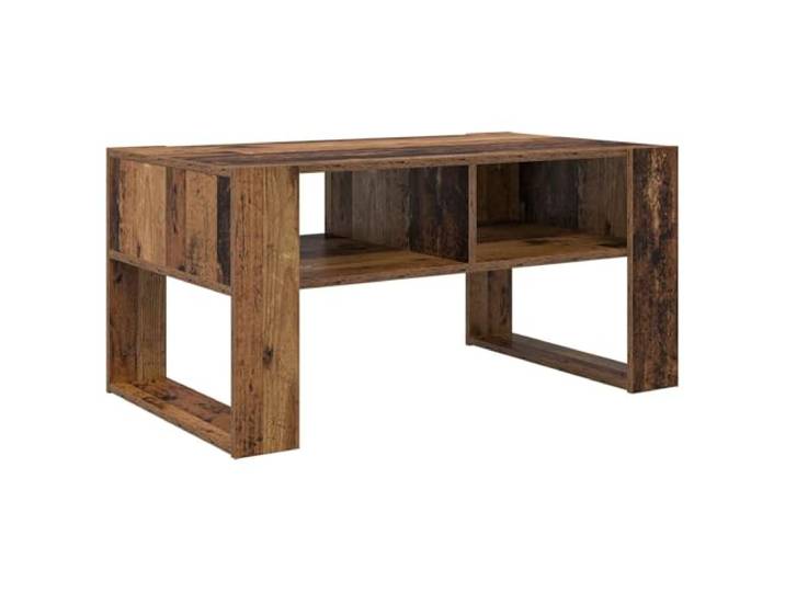 Couchtisch aus Holz mit Regalböden, rechteckiges Design