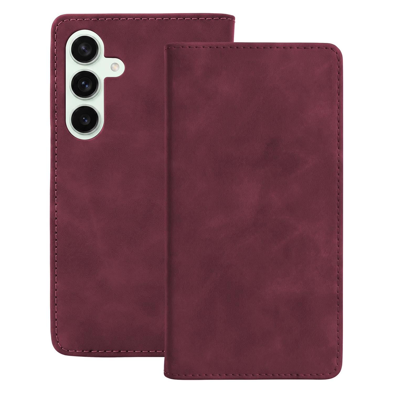 OEM Smart Suede-Hülle für das Samsung Galaxy S24 in Bordeauxrot (Samsung Galaxy S24) (71739271)