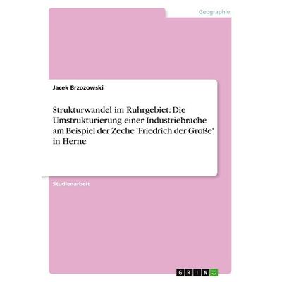 Strukturwandel im Ruhrgebiet: Die Umstrukturierung einer Industriebrache am Beispiel der Zeche 'Friedrich der Große' in Herne, Taschenbuch von Jacek