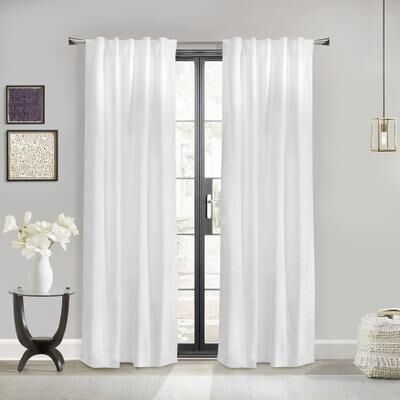 "Wide Width Weathermate Topsions Room Darkening Curtain Panel Pair by Thermalogic in White (Size 80"" W 84"" L)"