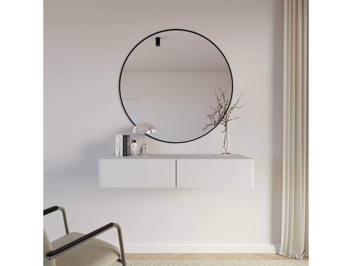 Hängender Schminktisch Olio mit zwei Schubladen, 110 cm, weiß