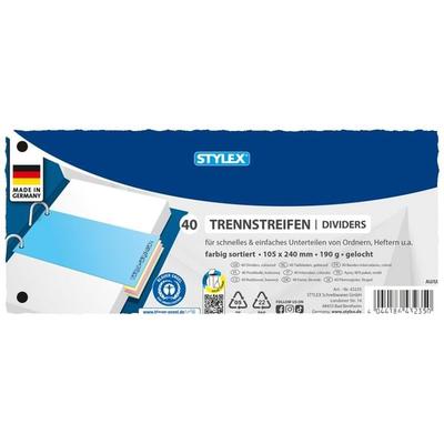 Stylex Trennstreifen, farbig, 40 Stück, 190 g/m²