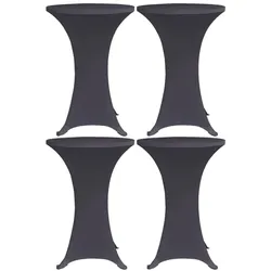 Décoshop26 - 4-teilige Stretch-Tischdecken 70 cm Anthrazit DEC022518 DEC022518
