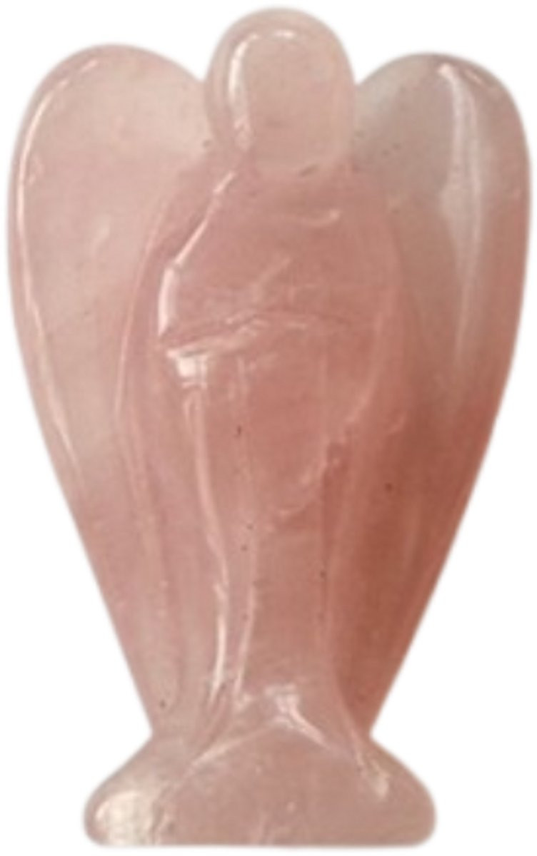 Rozenkwarts engeltje edelsteen - Roze - Staand decoratiestuk voor liefde, rust en harmonie