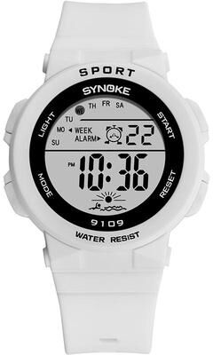 Everyday Crate SYNOKE 9109 Digital Sports Watch 50M Waterproof Multifunction LED Student Watch white