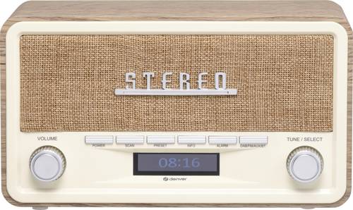 Denver DAB-18LW LIGHT WOOD Tischradio DAB, UKW Holz (hell)