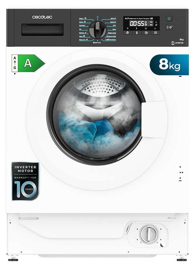 Cecotec 02723, Frontlader, 8 kg, B, 72 dB, 1350 RPM, A