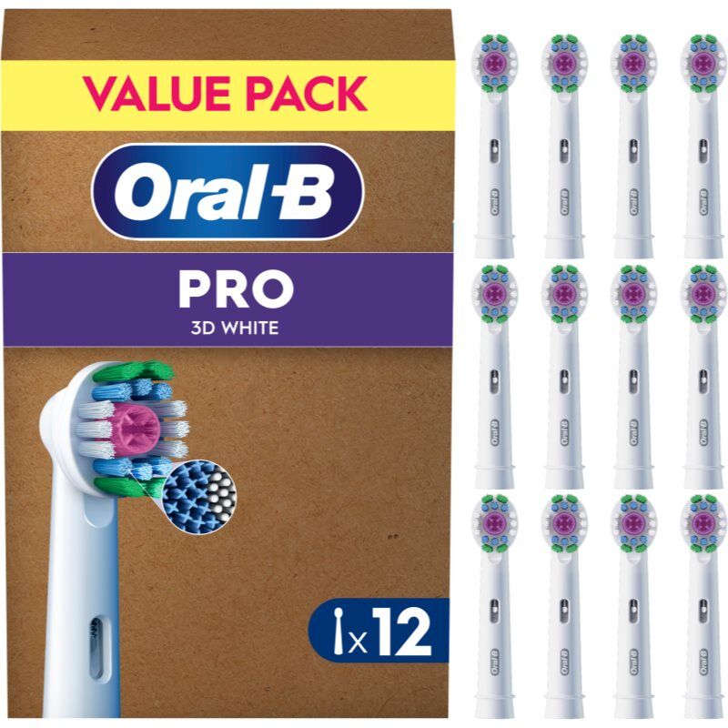 Oral-B PRO 3D White têtes de remplacement pour brosse à dents 12 pcs