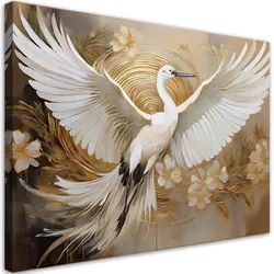 WANDBILD vögel abstrakte blumen