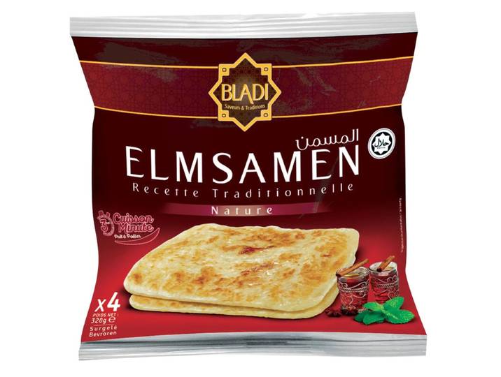 BLADI Elmsamen Crêpes feuilletées Nature Halal Recette traditionnelle 320 g (4 x 80 g)