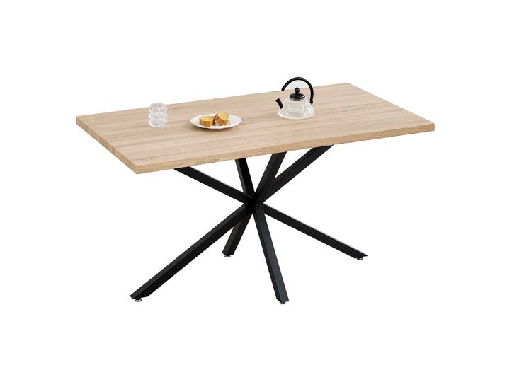 Table à manger rectangulaire moderne GrandCA HOME 140x80cm pour 4-6 personnes, table de cuisine moderne avec plateau épaissi pour la cuisine