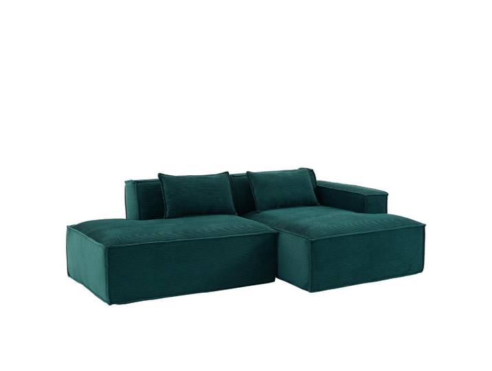 Modfu 2-Sitzer Sofa 235x129x70 cm Retro-Grün aus Polyester mit Taschenfederkern und hochdichter Polsterung für Wohnzimmer, Salbeigrün, 235x129 cm, Wohnzimmer, Sofas & Couches, Wohnlandschaften, Ecksofas