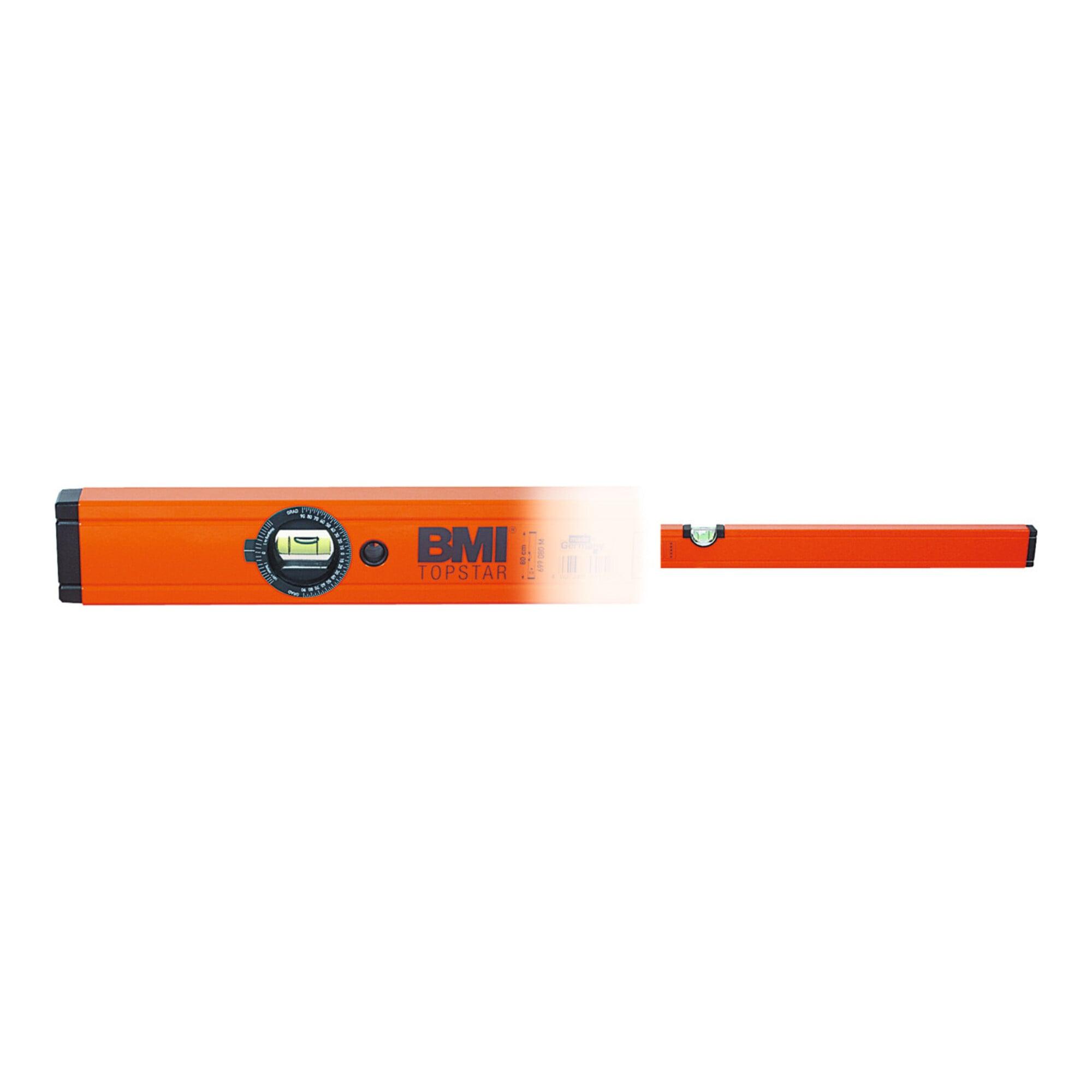 BMI Leichtmetall Wasserwaage mit Magnet und Winkellibelle, 500 mm (467350 500)