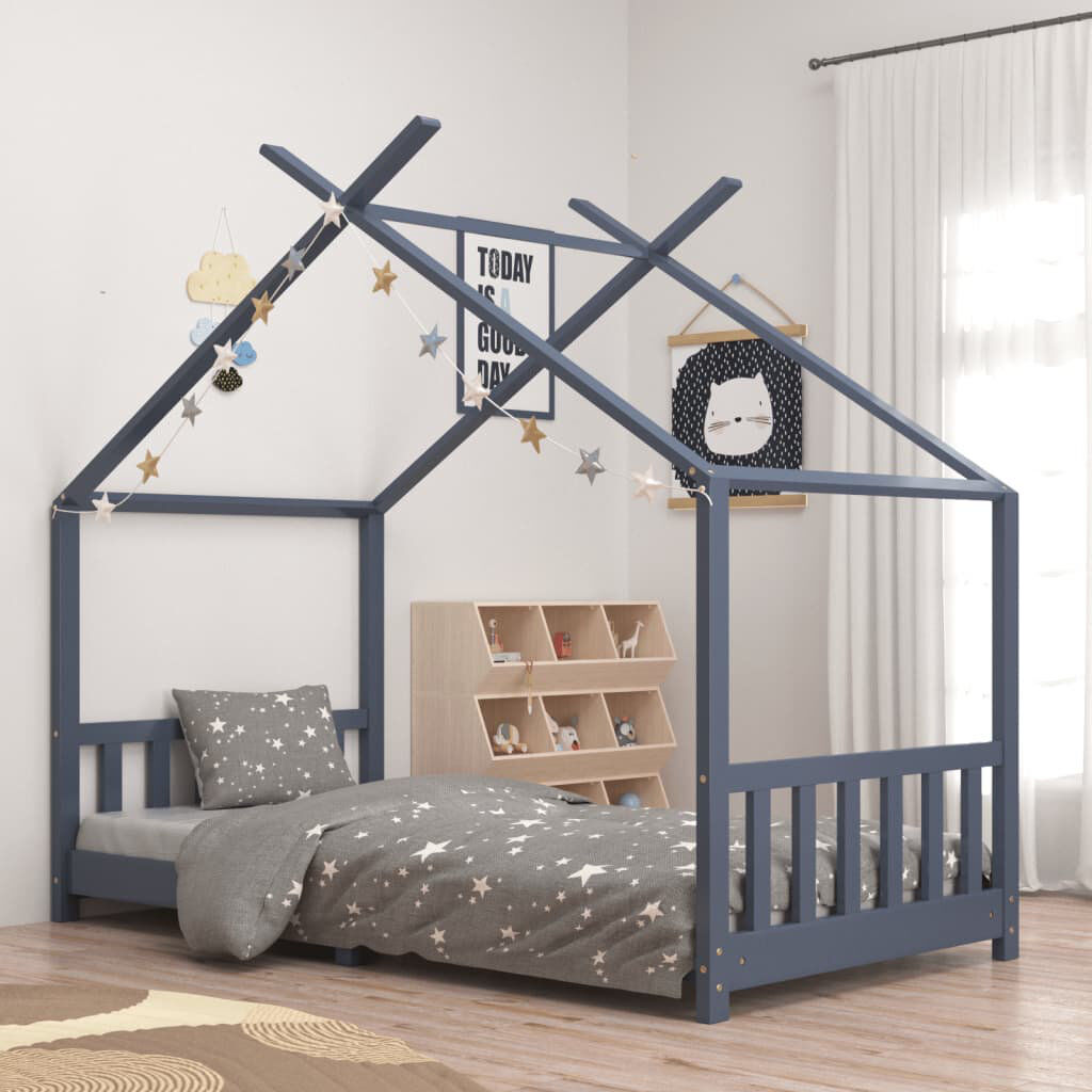 Harriet Bee Gearoid Standard House Beds Grey European Single (90 x 200cm)