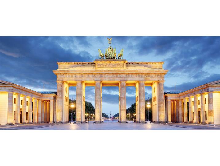 Leinwandbild BÖNNINGHOFF Wandbild BRANDENBURGER TOR XXL 60x140 cm – Leinwandbild Keilrahmen , bunt (farbe bild(er): blau, gold), B:140cm H:60cm T:1,5cm, Canvas, MDF, Bilder, Leinwandbild, auf Keilrahmen gespannt