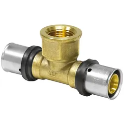 Pressfitting T-Stück mit IG - DVGW zertifiziert / Kontur TH (Ausführung: 63 - 1''IG - 63)
