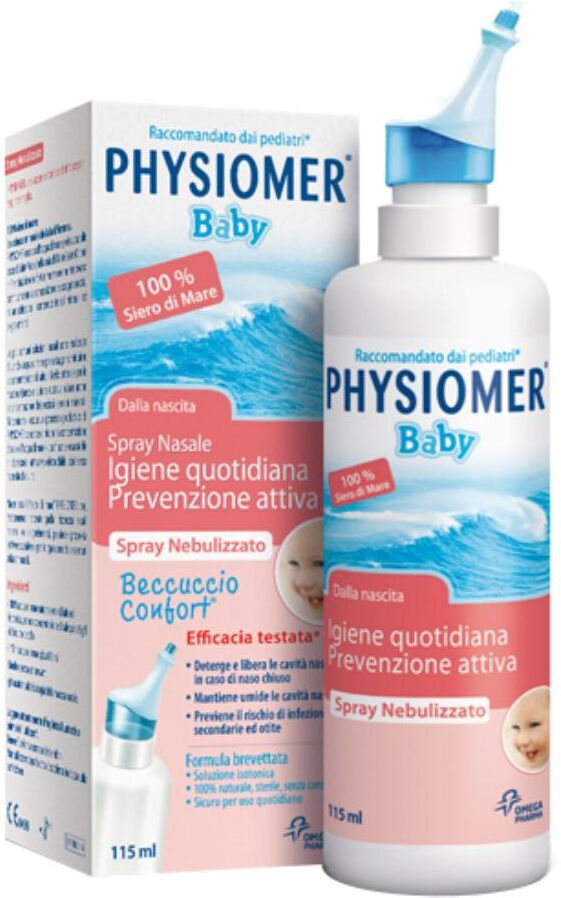 PERRIGO ITALIA Srl Physiomer Baby Spray Nasale Nebulizzato 115ml, Idratazione e Pulizia per il Benessere Respiratorio del Bambino