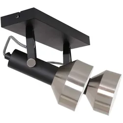 Deckenleuchte Deckenstrahler Wohnzimmerleuchte Metall Schwarz Spots verstellbar