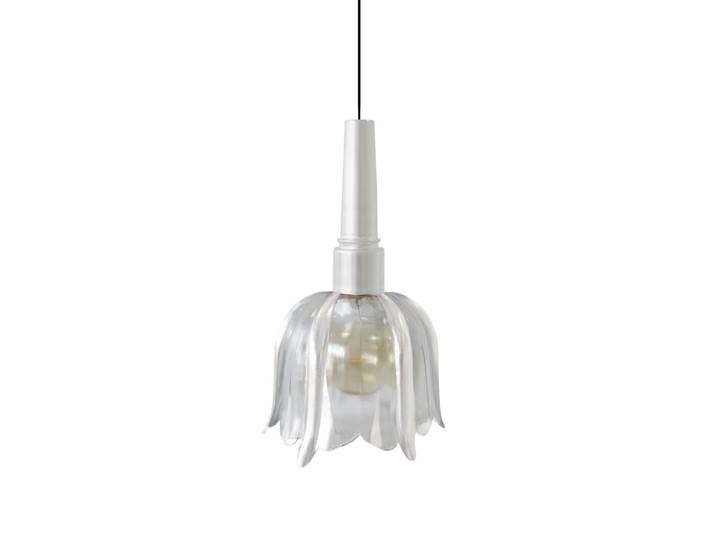 Suspension métal cable Pyramide blanc D16cm