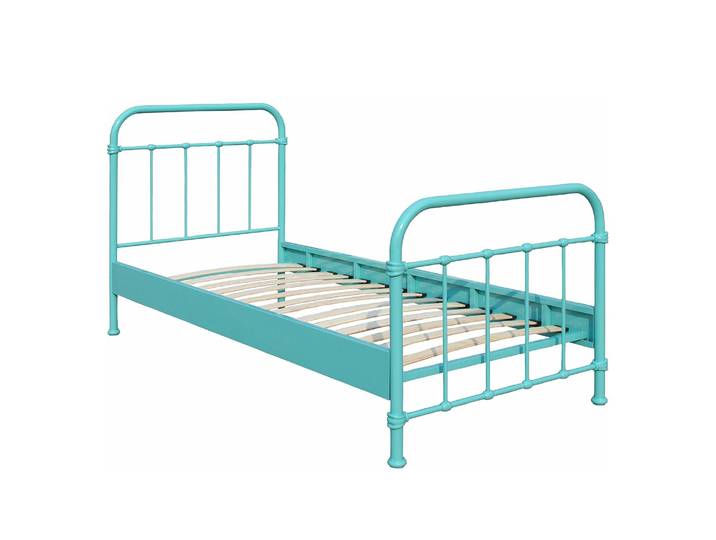 Metallbett New York 90 x 200cm Türkis/Türkis Metall - Türkis