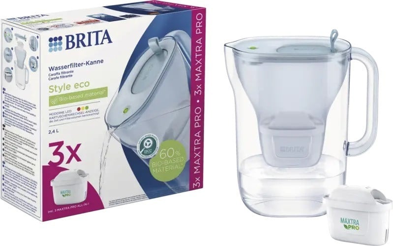 Brita Style waterfilterkan ijsblauw inclusief 3 MAXTRA PRO filters