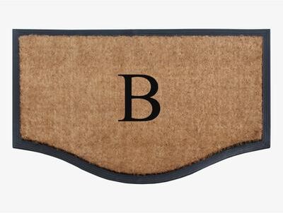 "A1 Home Collections Rubber Coir Heavy Duty Monogrammed Double Doormat 24""X38"""