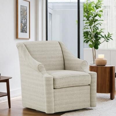 "29.5"" Polyester Swivel Glider Chair with Round Arms and 360-Degree Swivel and Glider and Removable Cushion"