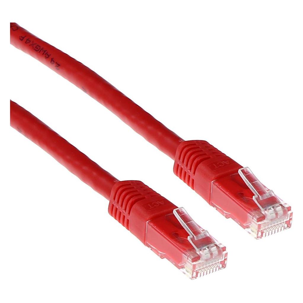 ACT Red 5 meter LSZH U/UTP CAT6 patch cable with RJ45 connectors. Cat6 u/utp lszh red 5.00m (U/UTP, CAT6, 5 m) (IB9505)