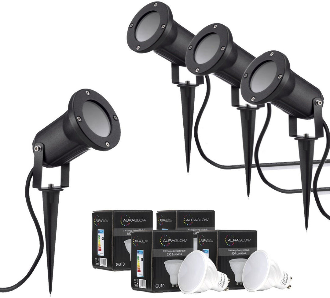 Dakota Fields Funches Black Metal Metal Pathway Light Pack Black Metal 36.5cm H X 10cm W X 12.5cm D