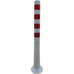 HP Autozubehör, Absperrung, Sperrpfosten TPU weiss/rot Ø 80 mm zum Aufschrauben m.Befestigungsmaterial Höhe über Flur 1000 mm