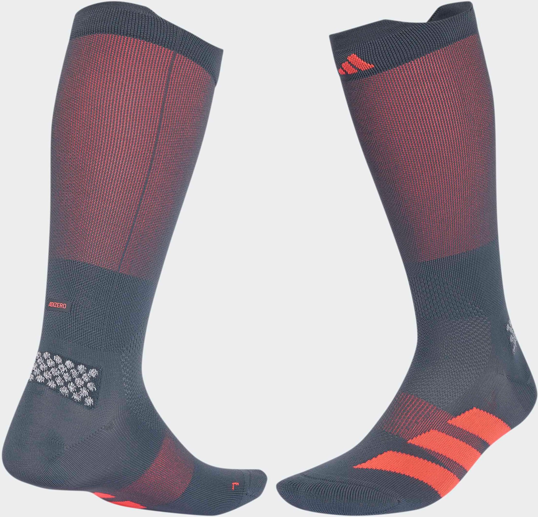 Funktionssocken ADIDAS PERFORMANCE "RUN ADIZ CALF", Gr. M (40/42), Sockengrösse, grau (onix, solar turbo), Obermaterial: 100% Polyamid, Socken Funktionssocken onix, solar turbo M (40/42), Sockengrösse