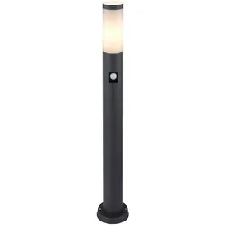 Außen Steh Lampe Bewegungsmelder Garten Beleuchtung Edelstahl Terrassen Leuchte grau im Set inkl. LED Leuchtmittel