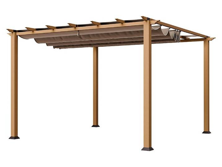 Paragon Outdoor Aluminium Pergola Florida 1111 Holzoptik hellbraun 350x350x235 cm
