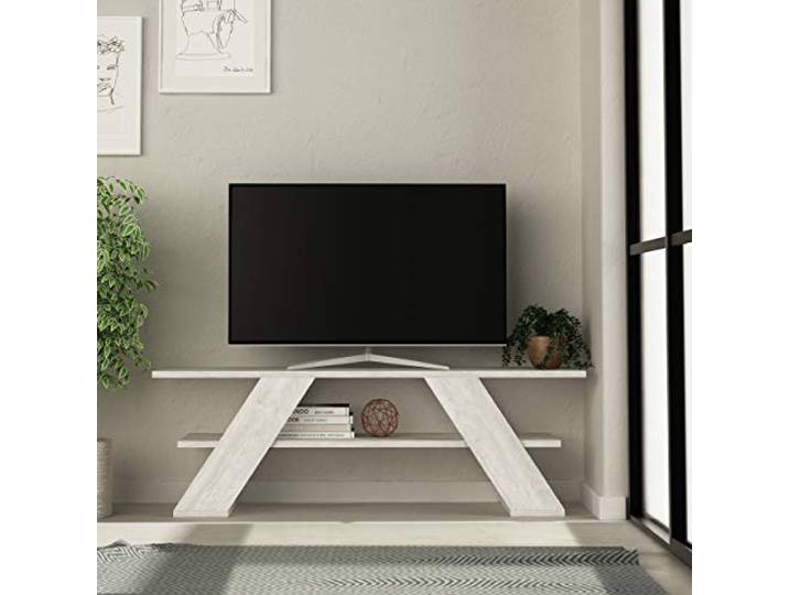 HOCUS PICUS TV Schrank mit Ablage, für Fernseher bis 48 Zoll, Altweiß